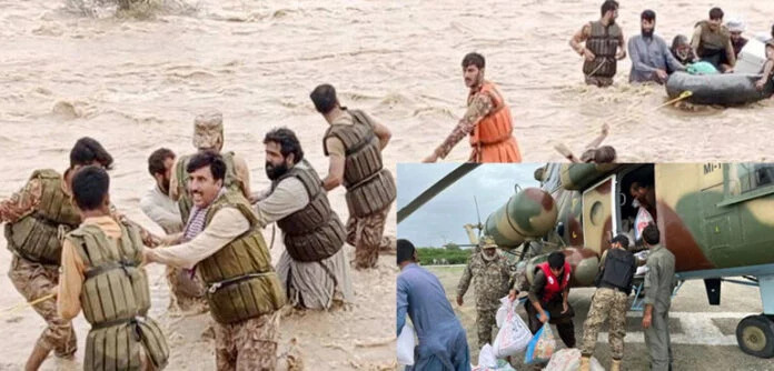 خیبر پختونخوا میں  پاک فوج کا سیلاب متاثرہ علاقوں میں ریلیف آپریشن جاری